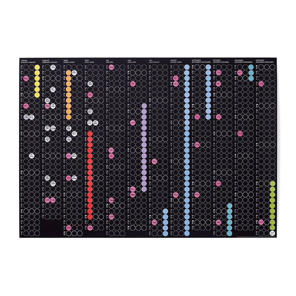 Dot On Jahreskalender 2025 Mit Bunten Klebepunkten Wandplaner Designkalender DIY Kalender Wandkalender Kalender Selbst Gestalten Kalender DIY Planer Querformat 2025 Amazon de B robedarf Schreibwaren