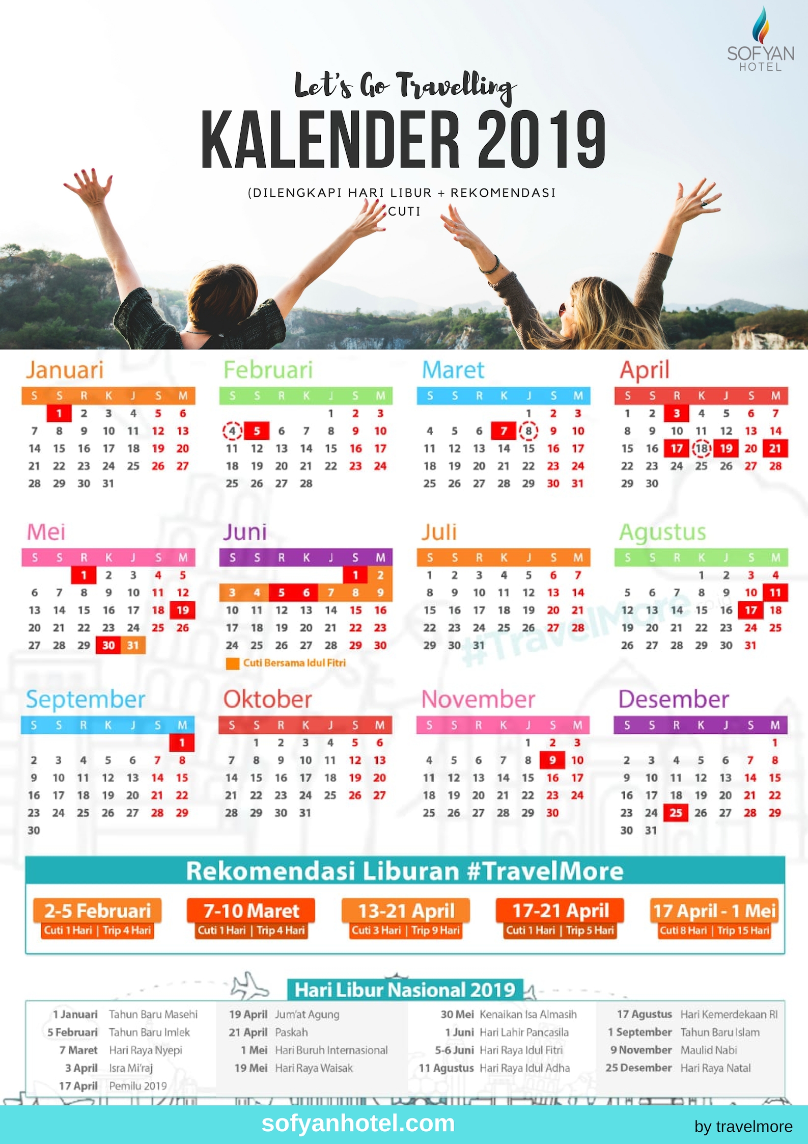 Download Kalender 2019 Kalender Libur 2019 Rekomendasi Cuti
