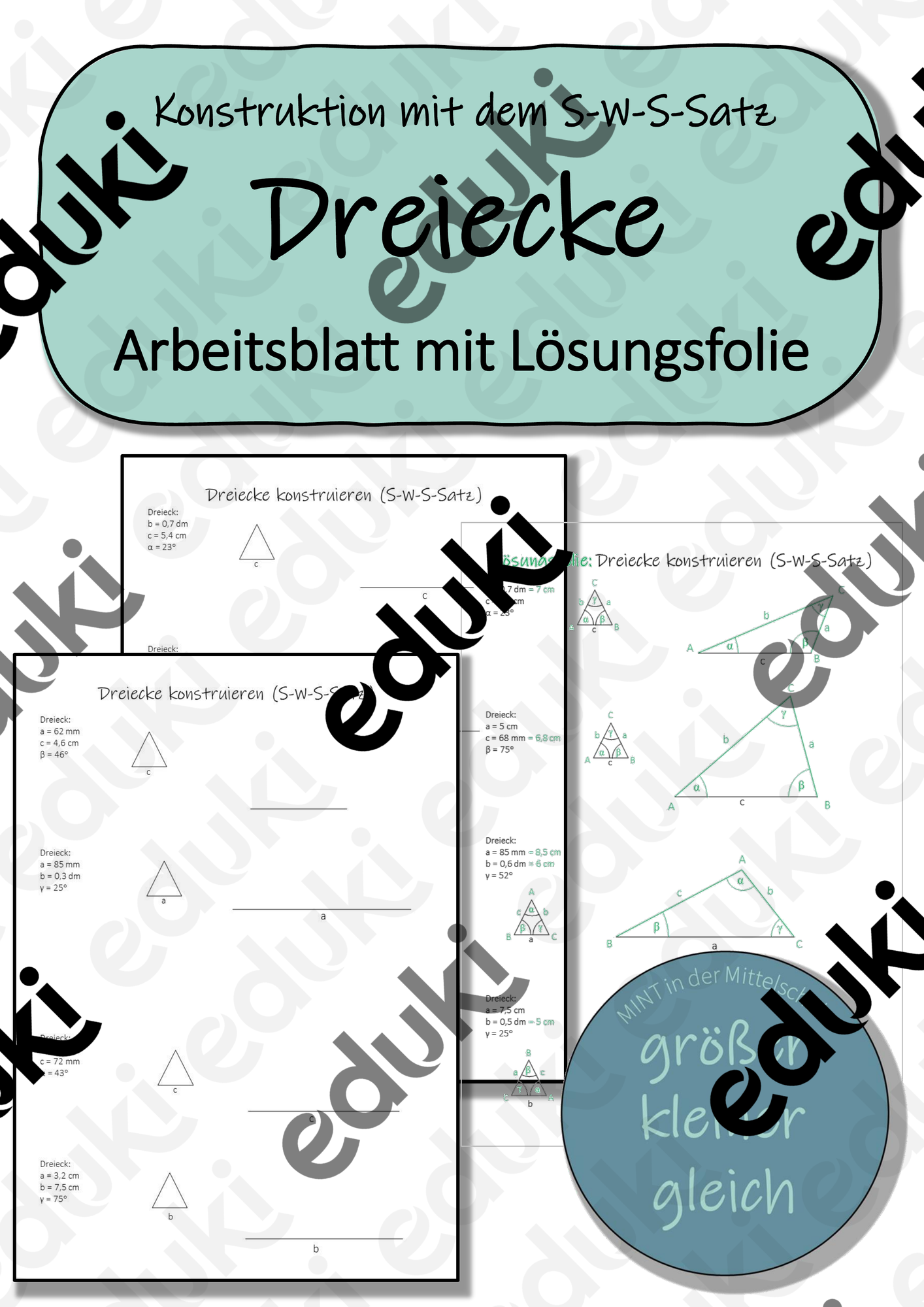 Arbeitsblätter Mathe SWS