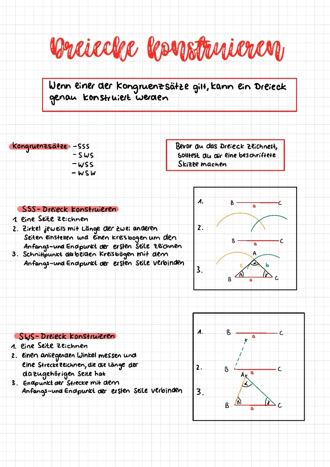 Dreiecke Konstruieren SSS Arbeitsblatt Und PDF Mit Aufgaben Und L sungen Mathe Knowunity