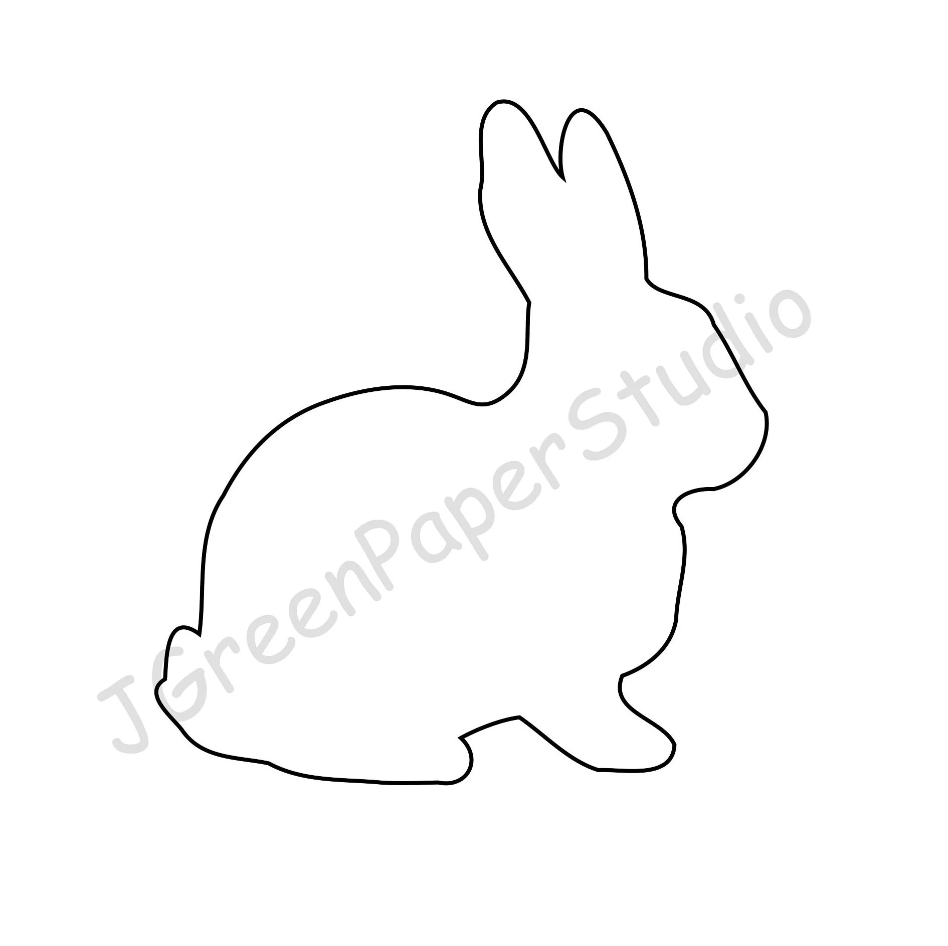 Druckbare Kaninchen Vorlage PDF SVG Digital Download Osterhase Kinder Malseite DIY Handwerk Schablone 7 Zoll Hase Waldtier Linie Kunst Etsy de