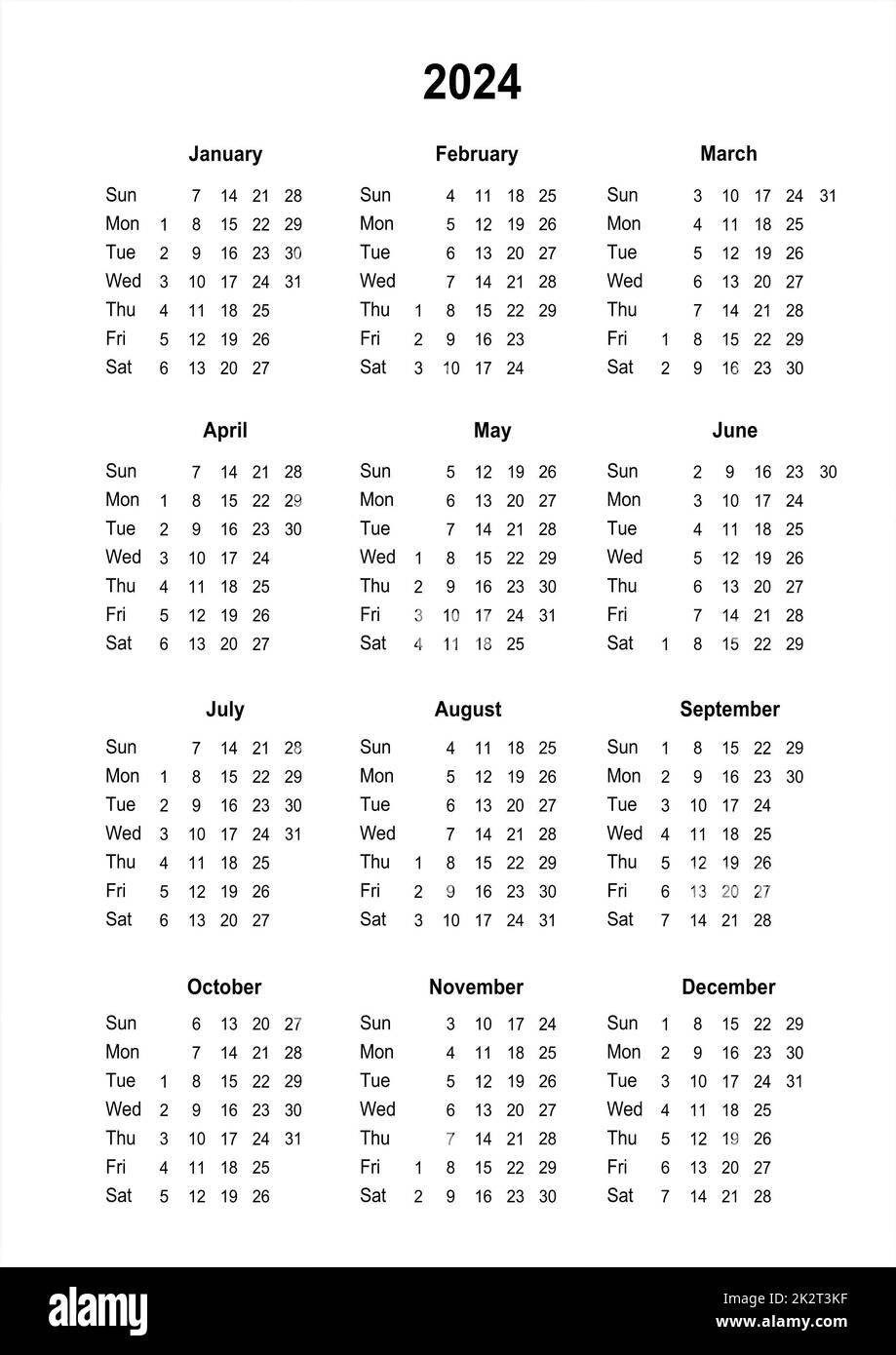 Druckbarer Kalender 2024 Fotos Und Bildmaterial In Hoher Aufl sung Alamy