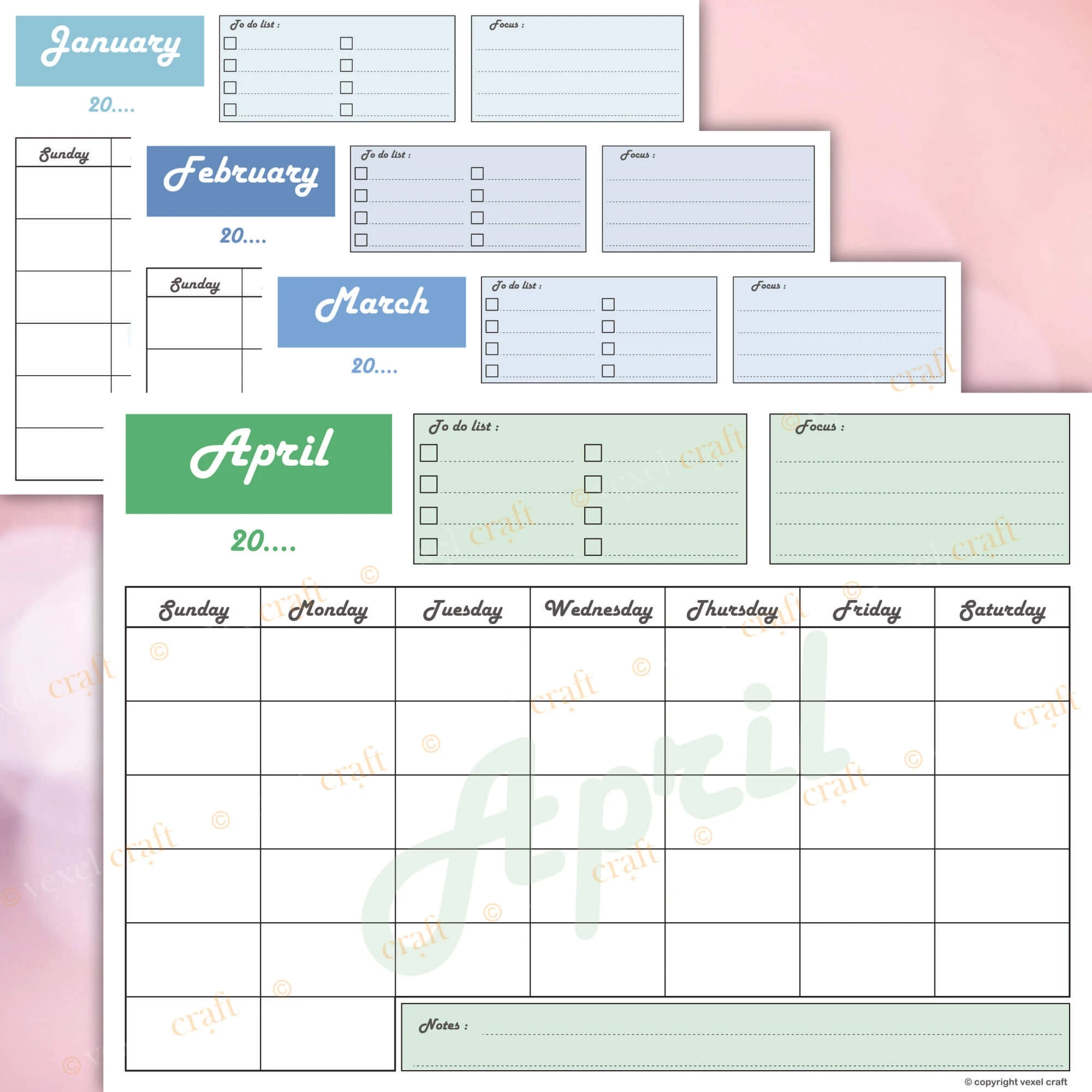Ewiger Kalender Zum Ausdrucken Kostenlos Leer