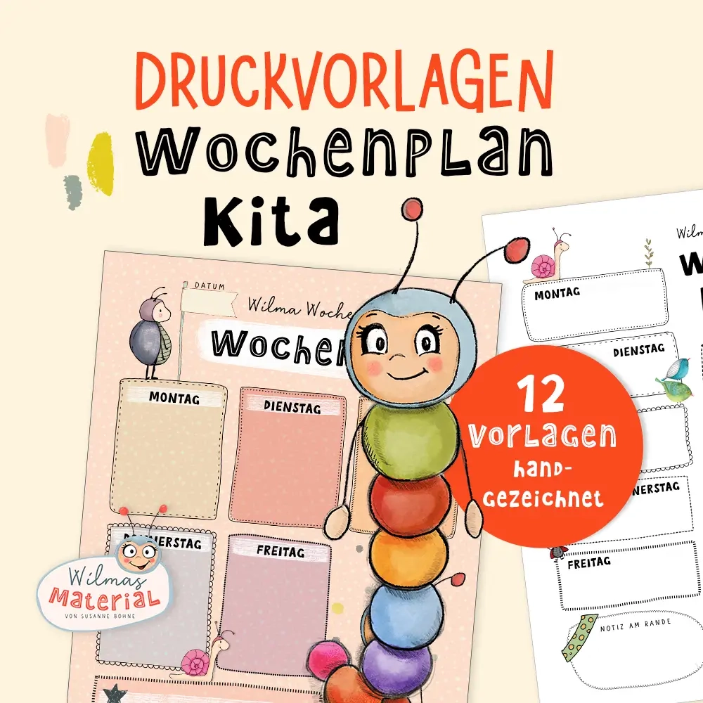 Druckvorlage Wochenplan Vorlage Kita Von Wilma Wochenwurm