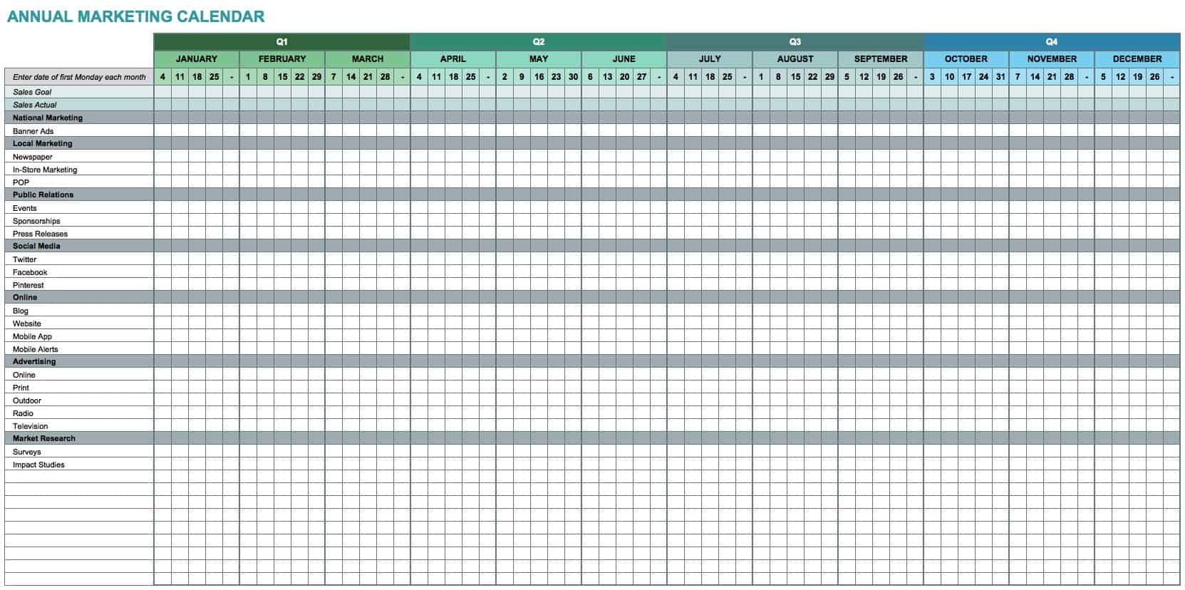 Easiest Way To Make A Calendar In Excel with Template 