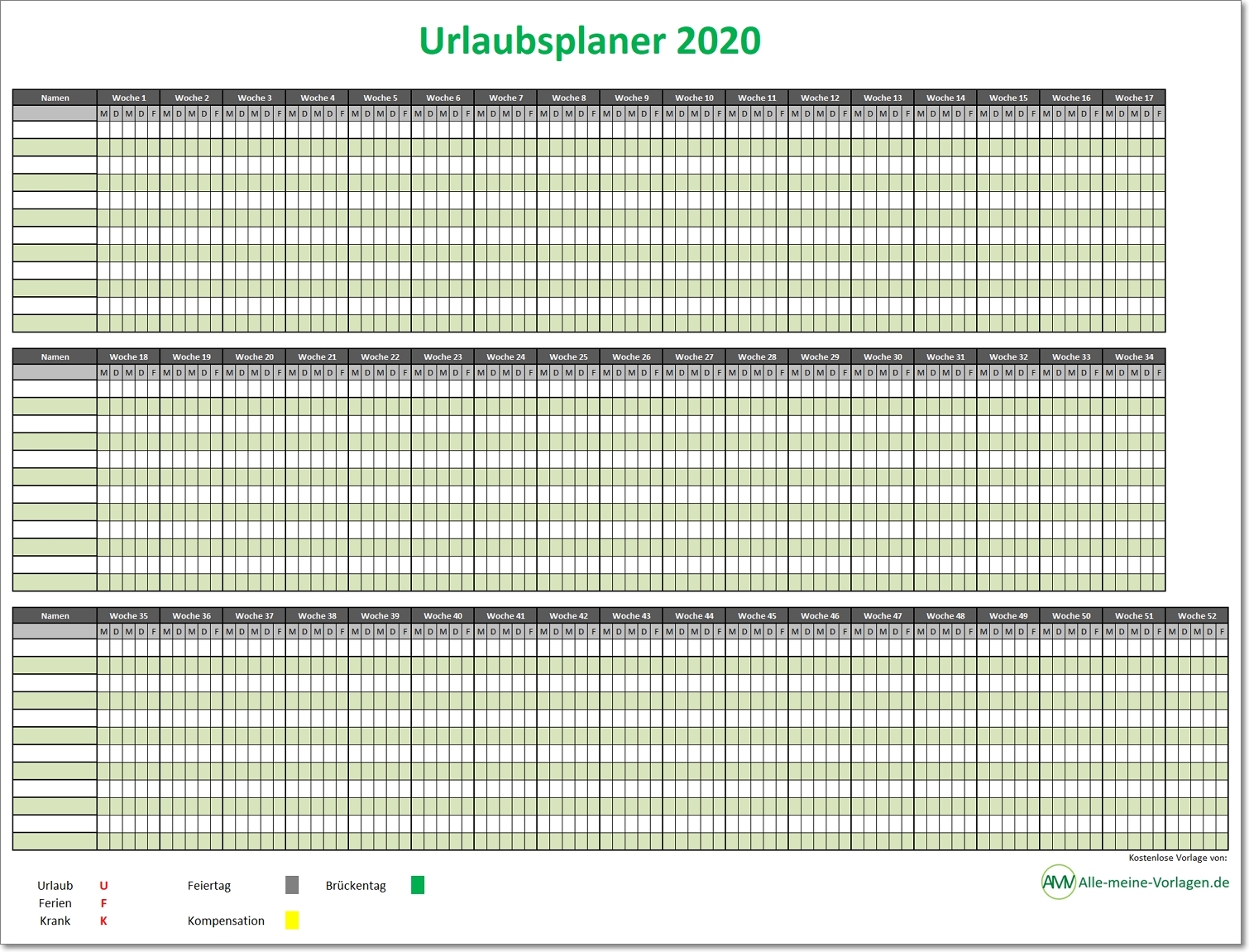 Excel Urlaubsplaner Vorlage Kostenlos