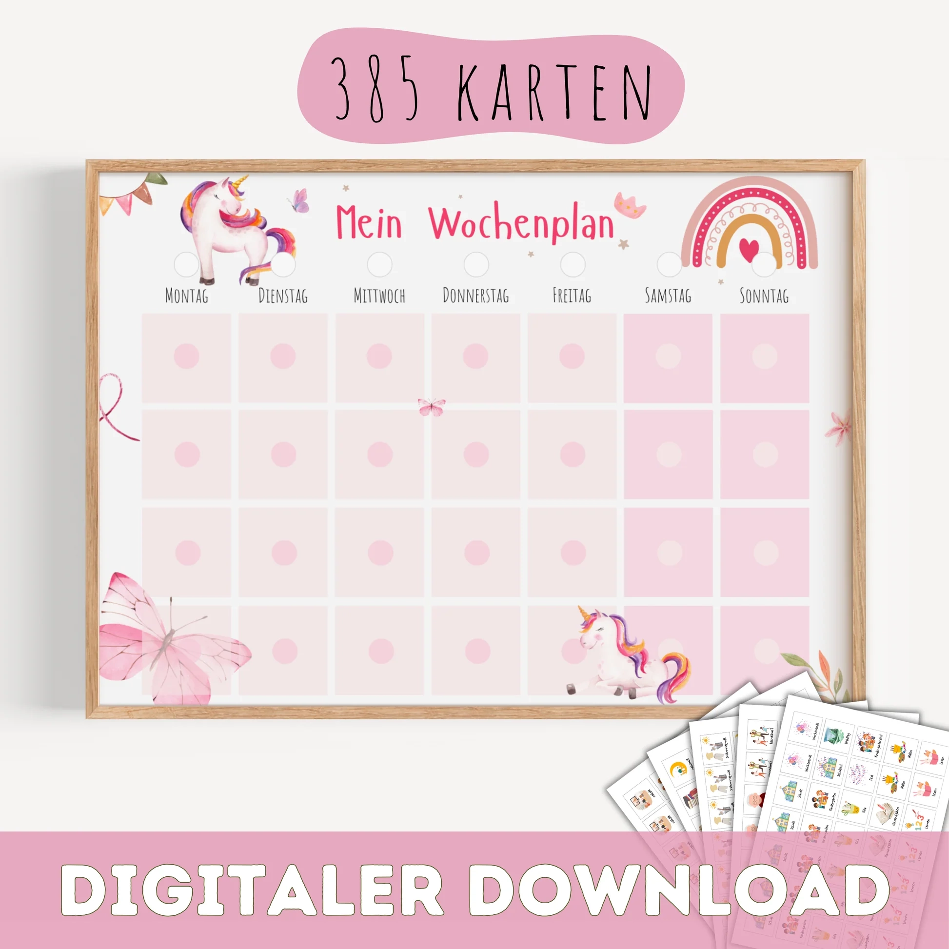 Einhorn Wochenplan F r Kinder Zum Ausdrucken Studio Artify