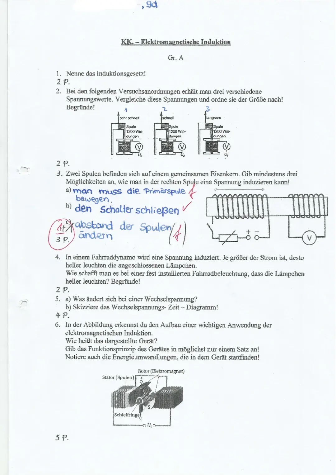 Physik 9. Klasse Arbeitsblätter