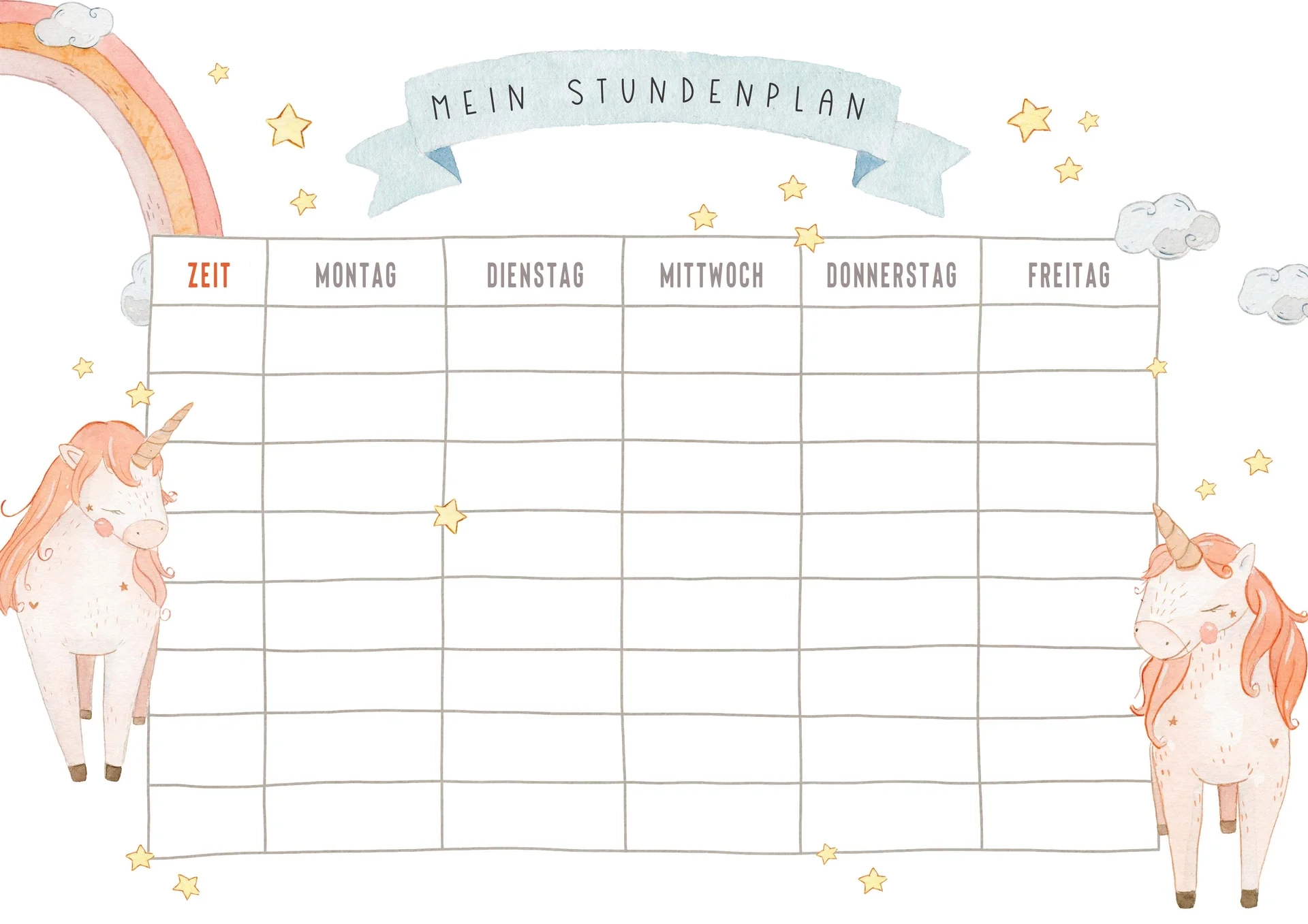 Endlich Schulkind Kostenloser Stundenplan Zum Ausdrucken Rebecca Roeder Design