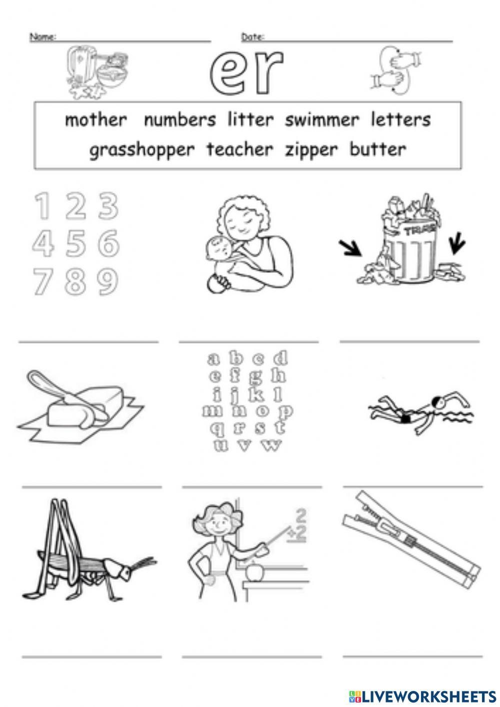 Er Words Free Interactive Worksheets 702868