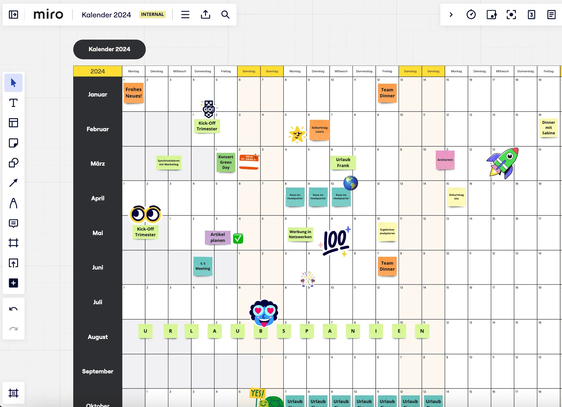 Kalender Ansicht 2024