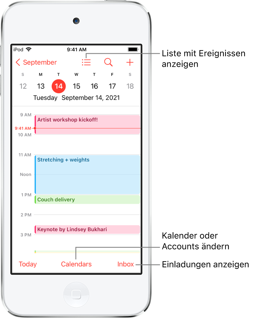 Erstellen Und Bearbeiten Von Ereignissen In Der App Kalender Auf Dem IPod Touch Apple Support DE 