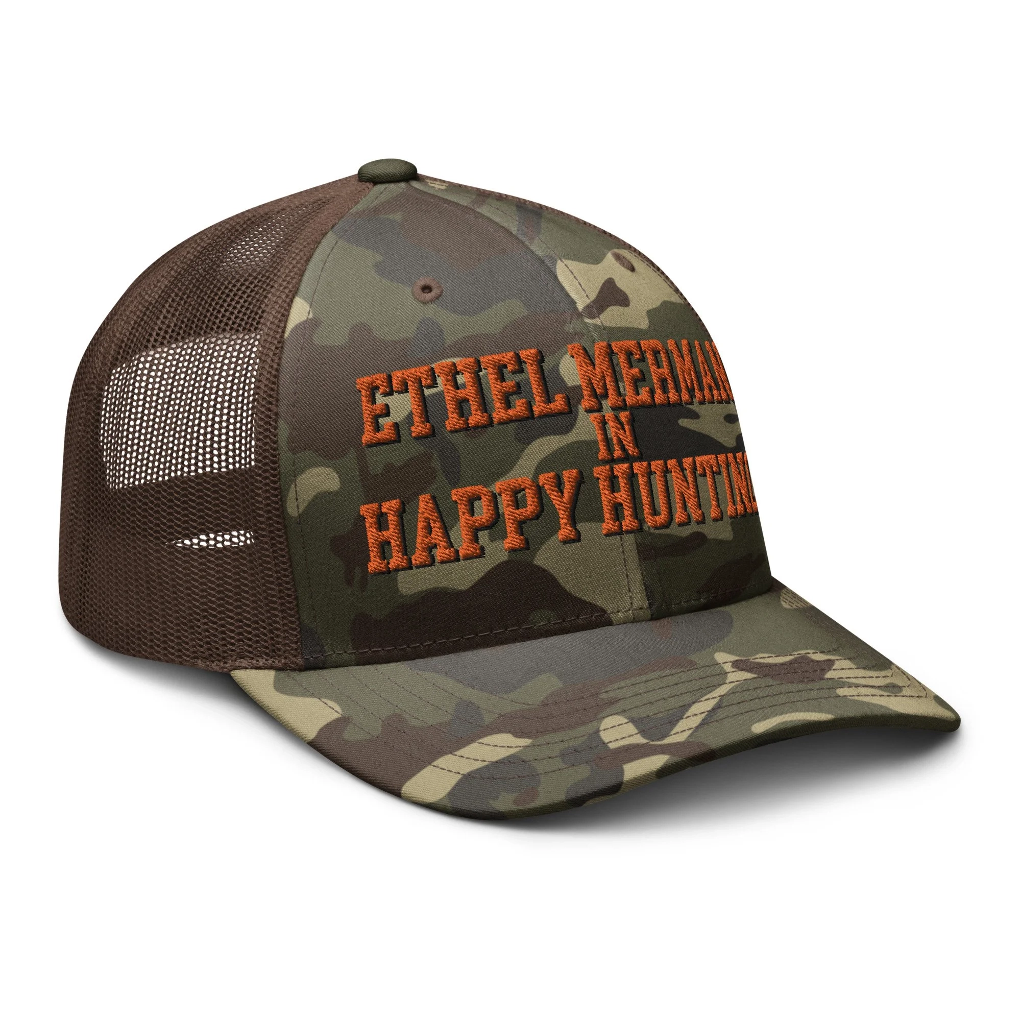Ethel Merman In Happy Hunting Camouflage Trucker Hat The Theater Lovers