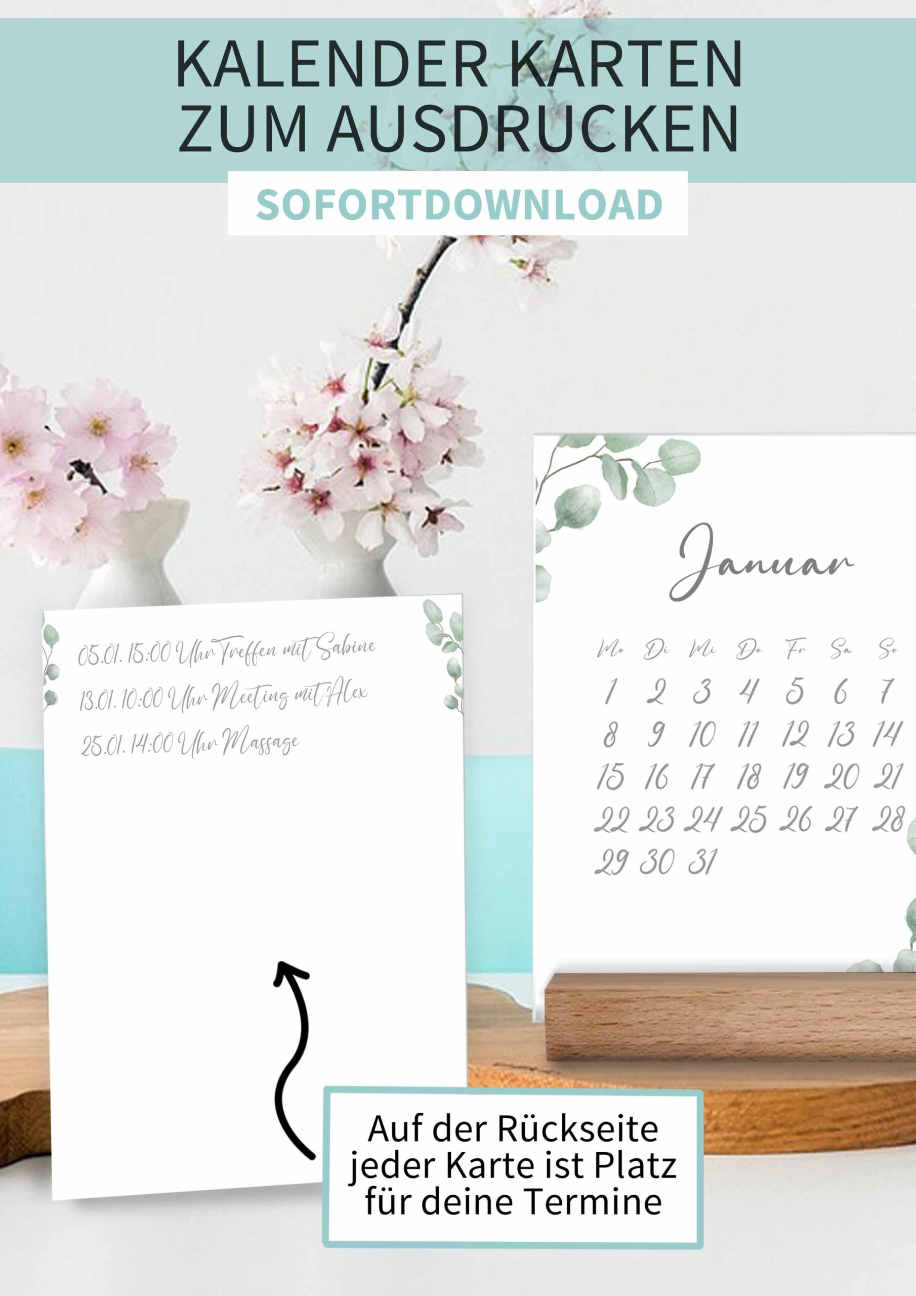 Eukalyptus Karten Kalender Basteldichgluecklich