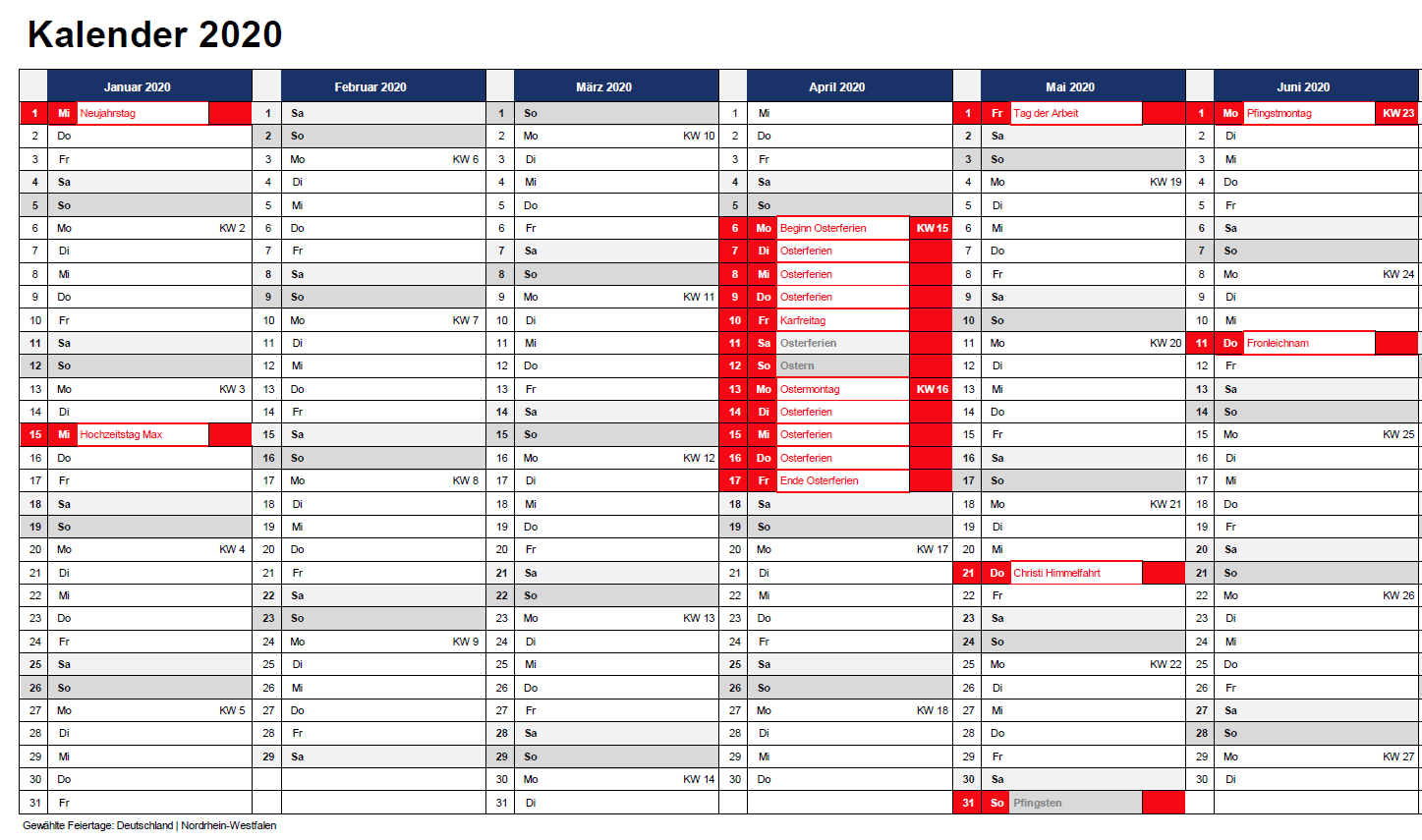 Kalender Excel Für Meldungen