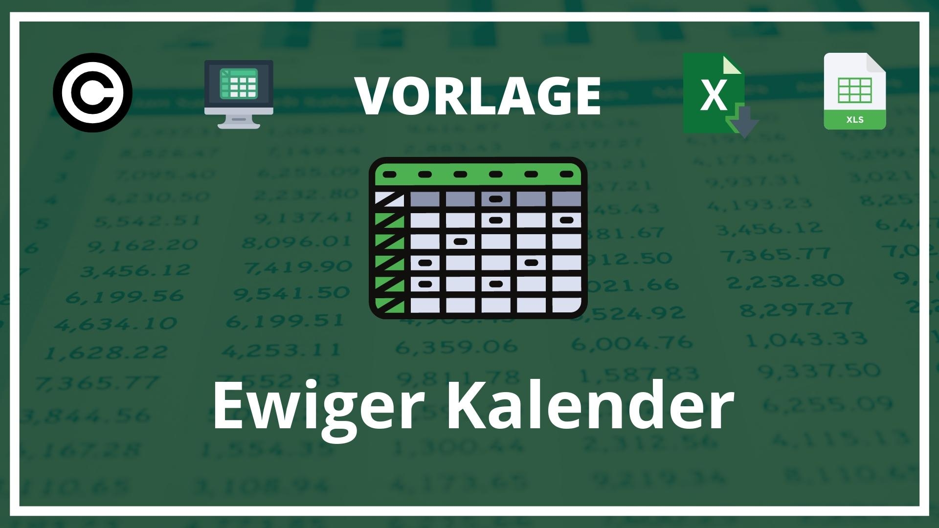 Ewiger Kalender Excel Vorlage