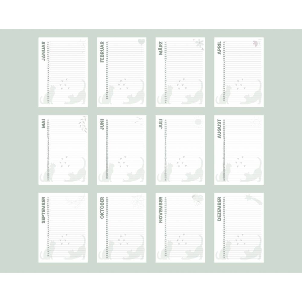 Ewiger Tischkalender Vorlage