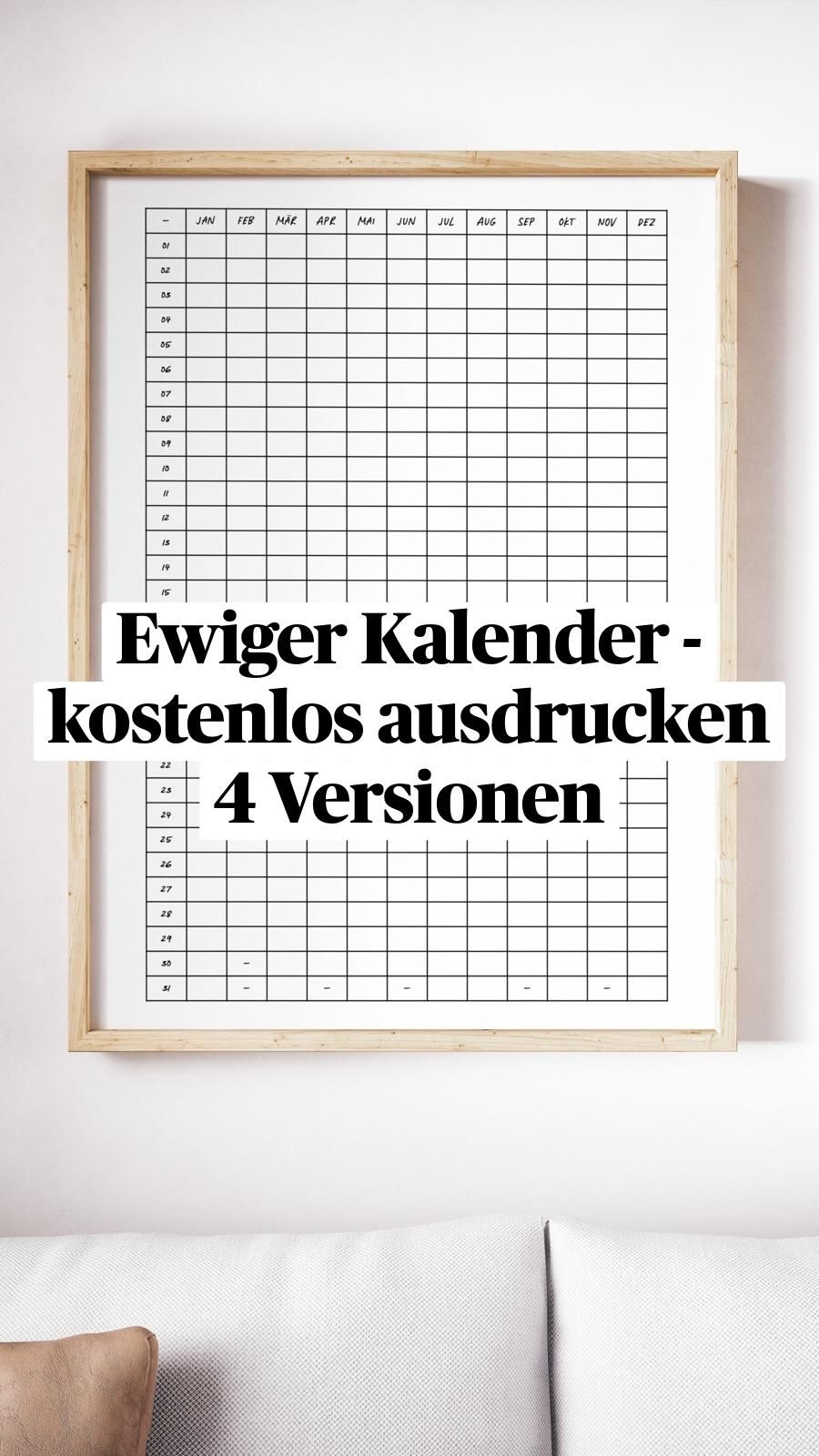 Ewigen Kalender Zum Frei Drucken