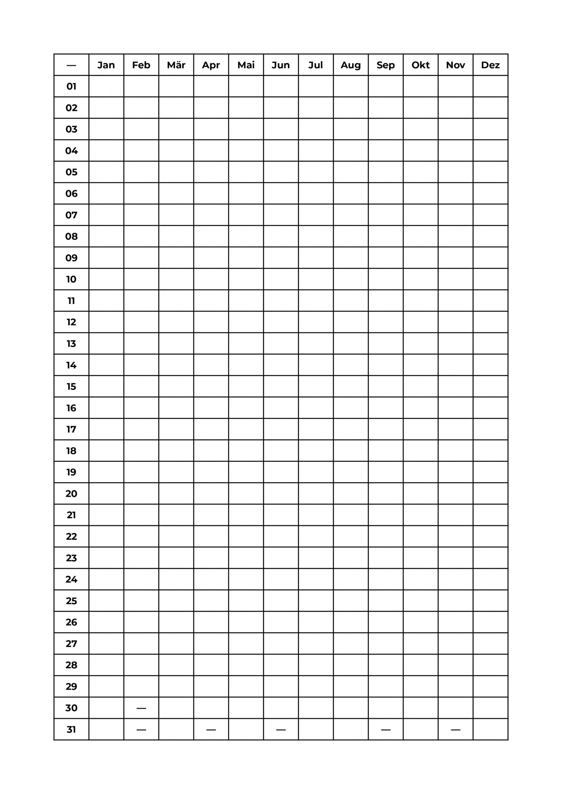 Ewiger Kalender Kostenlos Ausdrucken