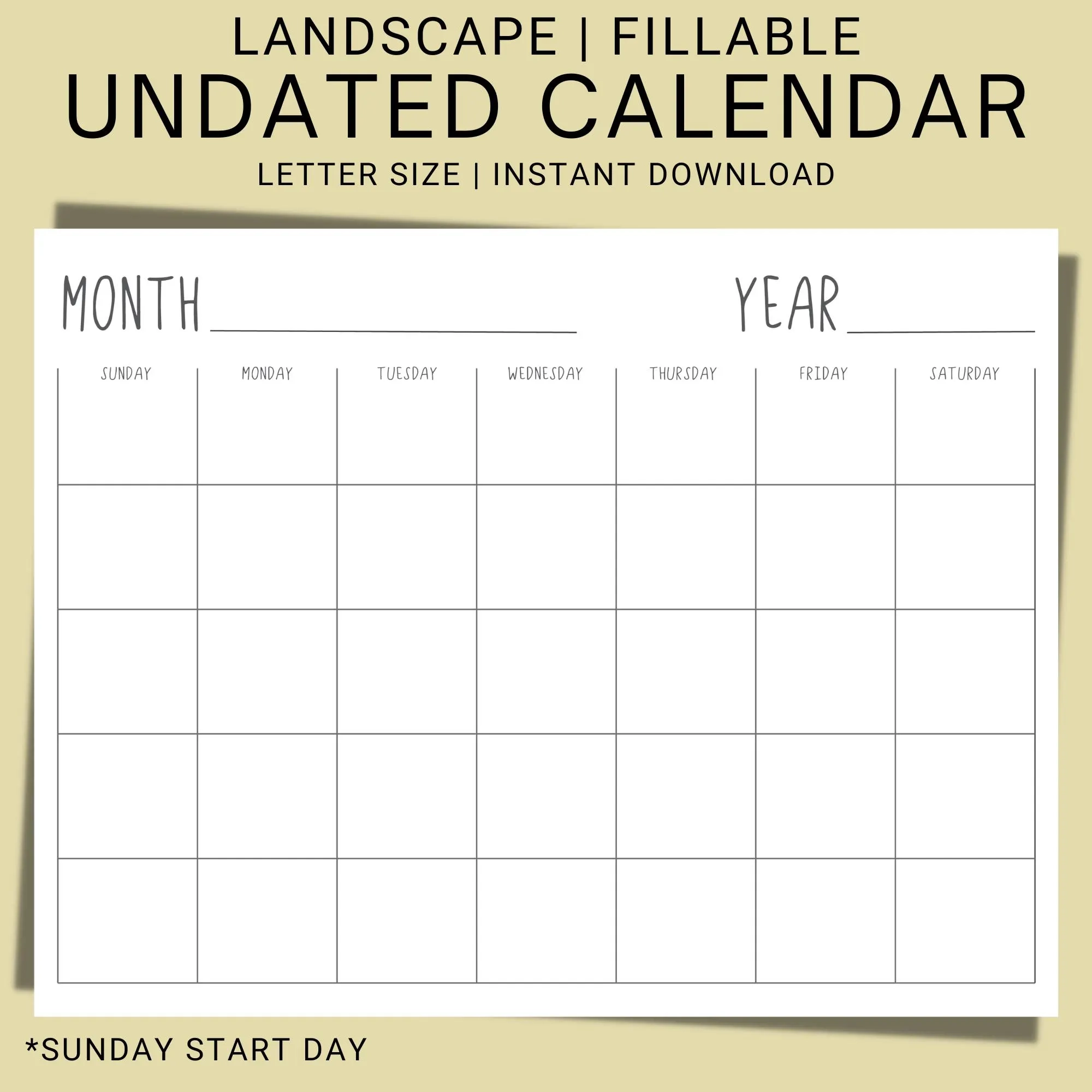Ewiger Kalender Zum Selberdrucken Leerer Landschaftskalender Bearbeitbarer Geburtstagskalender Workout Kalender Bearbeitbarer Essensplaner BC2 Etsy de