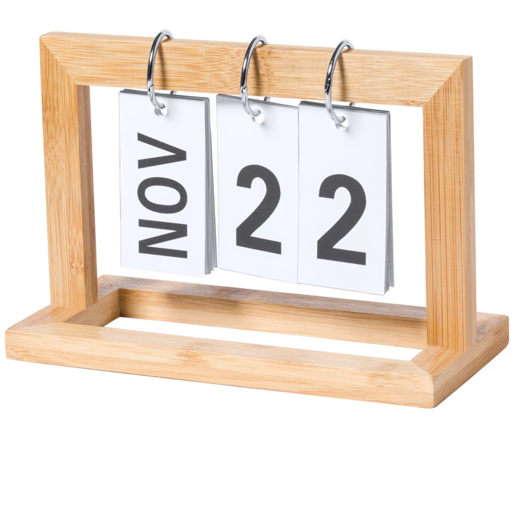 Ewiger Kalender Zum Umklappen Aus Bambus Holz Tischkalender F r B ro Haushalt Und Schreibtisch Amazon de B robedarf Schreibwaren