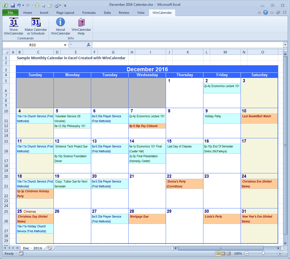 Kalender in Excel Erstellen
