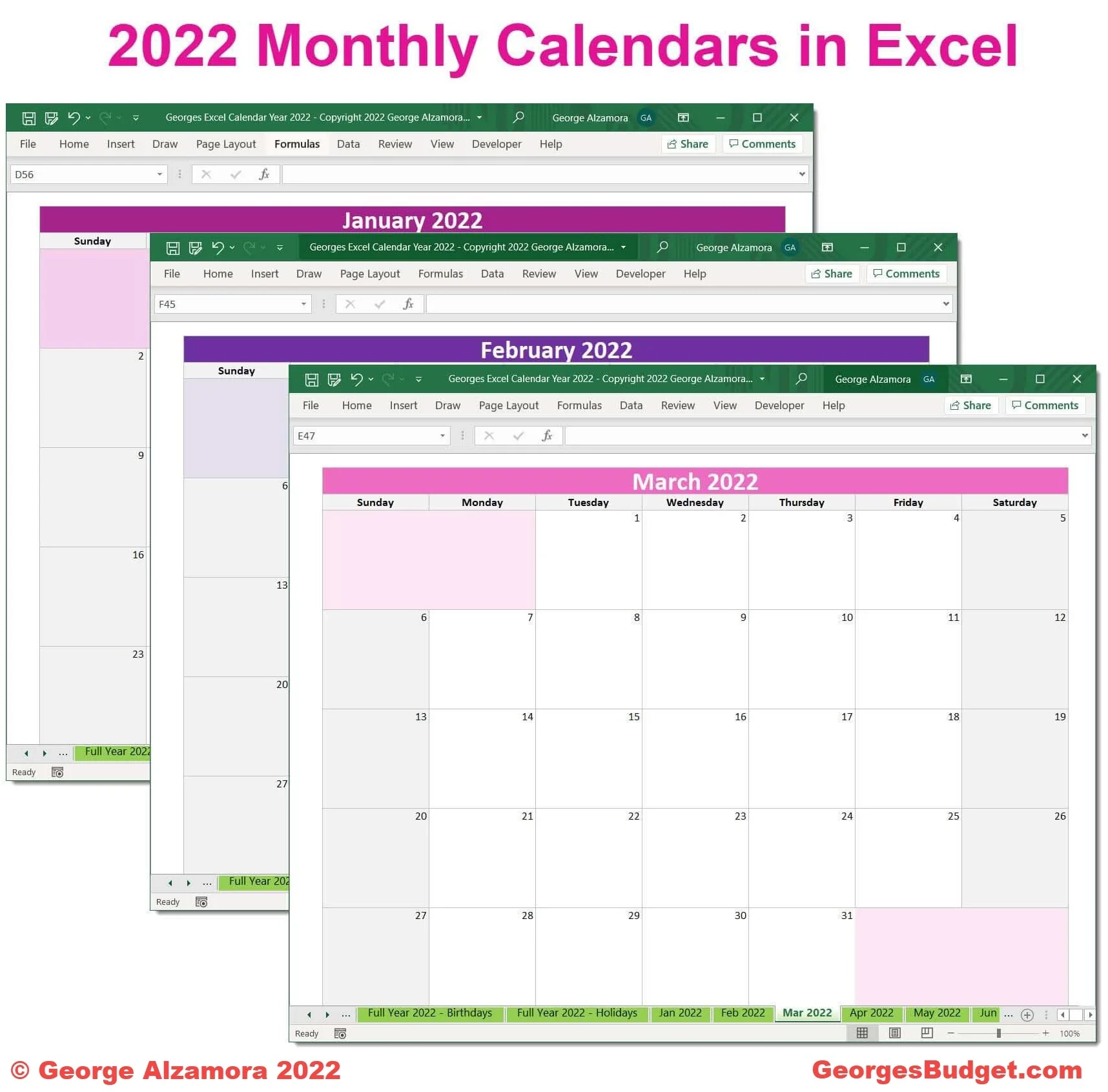 Kalender 2022 Excel
