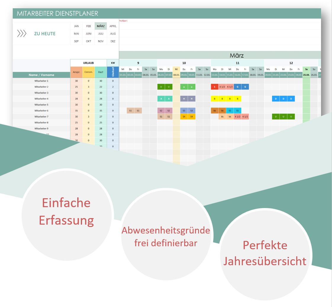 Excel Dienstplaner Vorlagen 2024 2026 Office Lernen