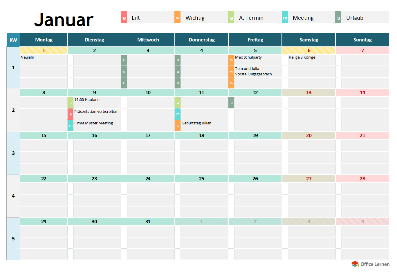 Excel Urlaub Und Terminplaner Monatlich 2024 Office lernen Ablefy