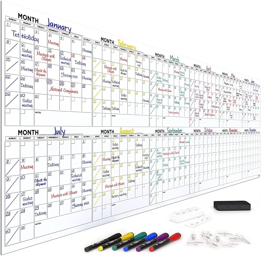 Große Kalender Wand Monatlich