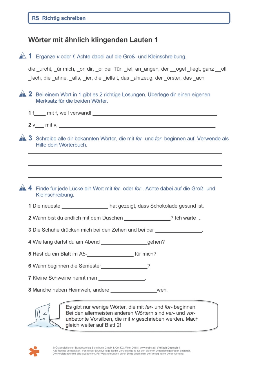 Arbeitsblätter Für Deutsch Kostenlos