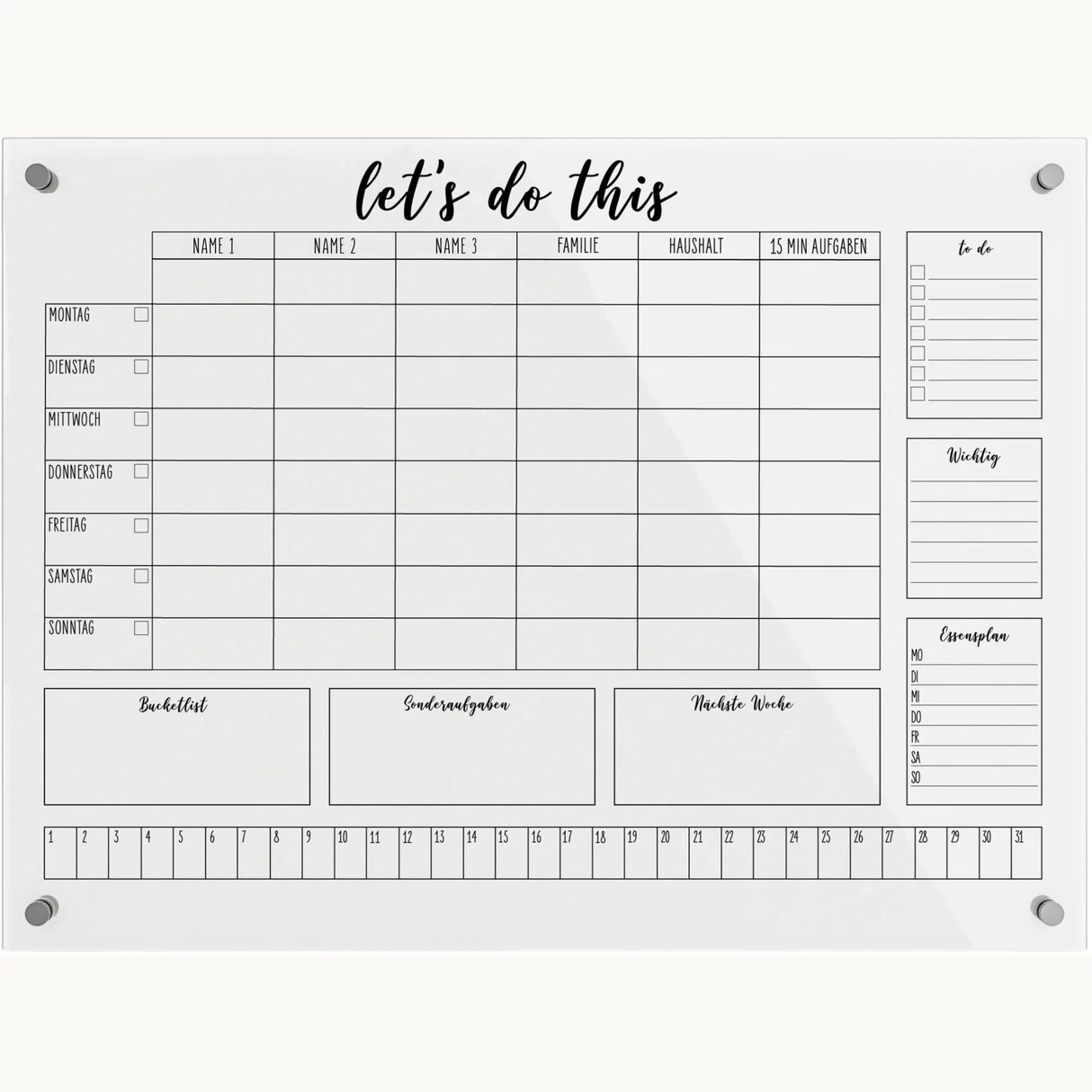 Kalender 6 Wochen