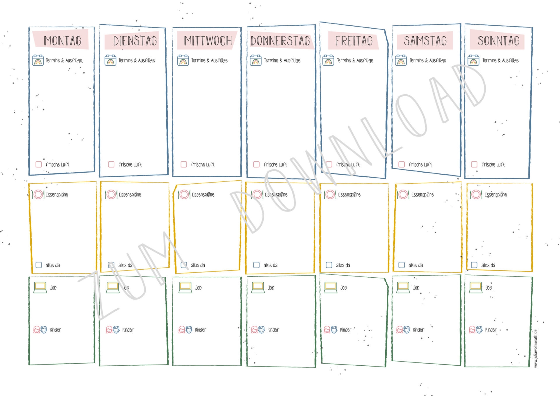 Familien Wochenplan Zum Ausdrucken Download Julia Wolmerath