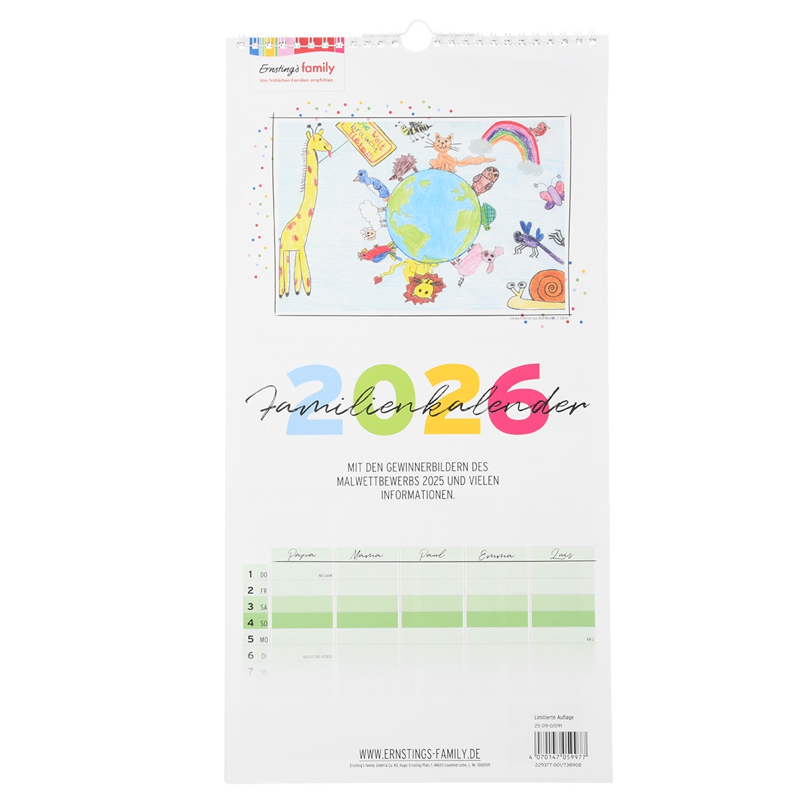 Familienkalender 2025 Mit Bildern Ernsting s Family