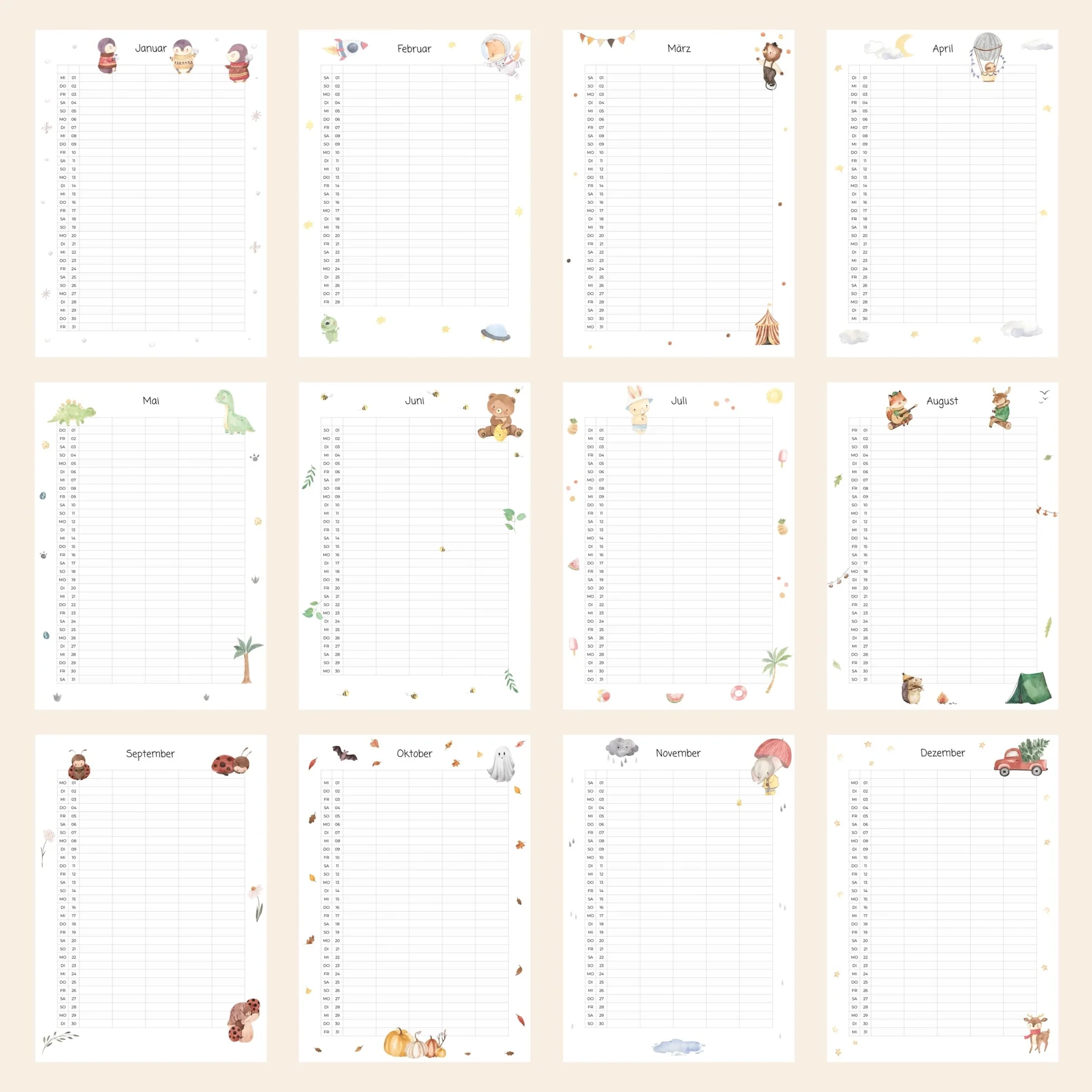 Kalender Drucken a 5