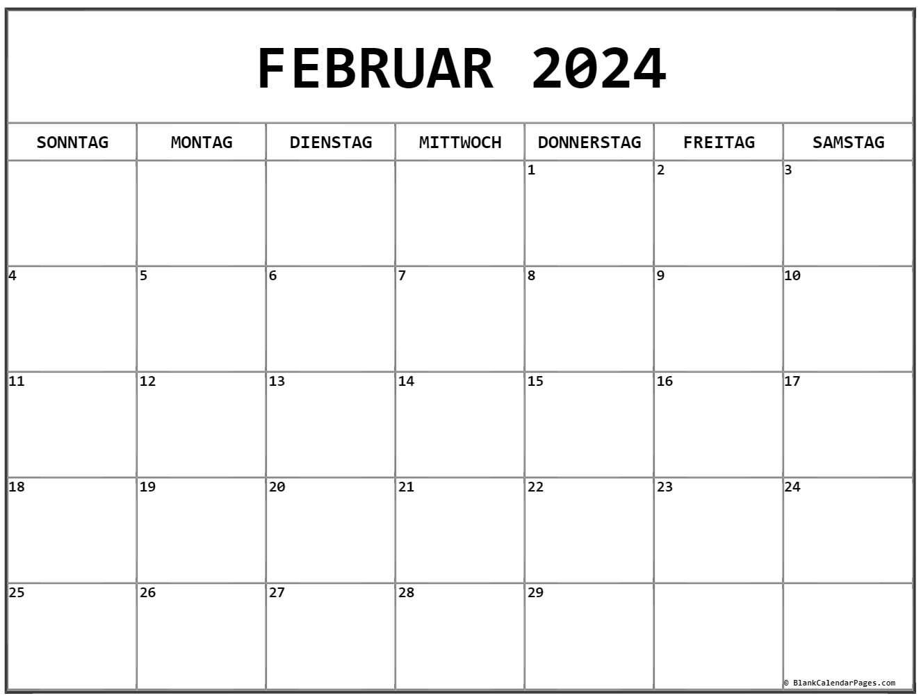 Februar 2024 Kalender Auf Deutsch Kalender 2024 Februar 2024 Kalender Auf Deutsch Kalender 2024