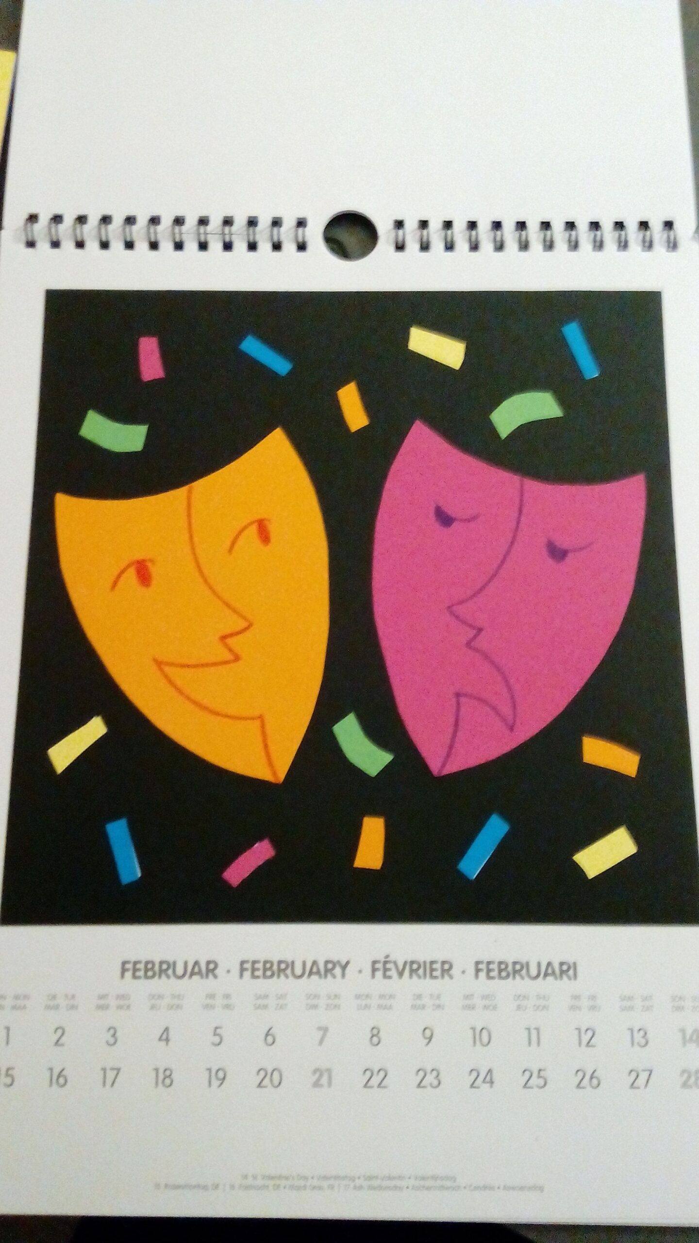 Februar Kalenderbild Mit Masken