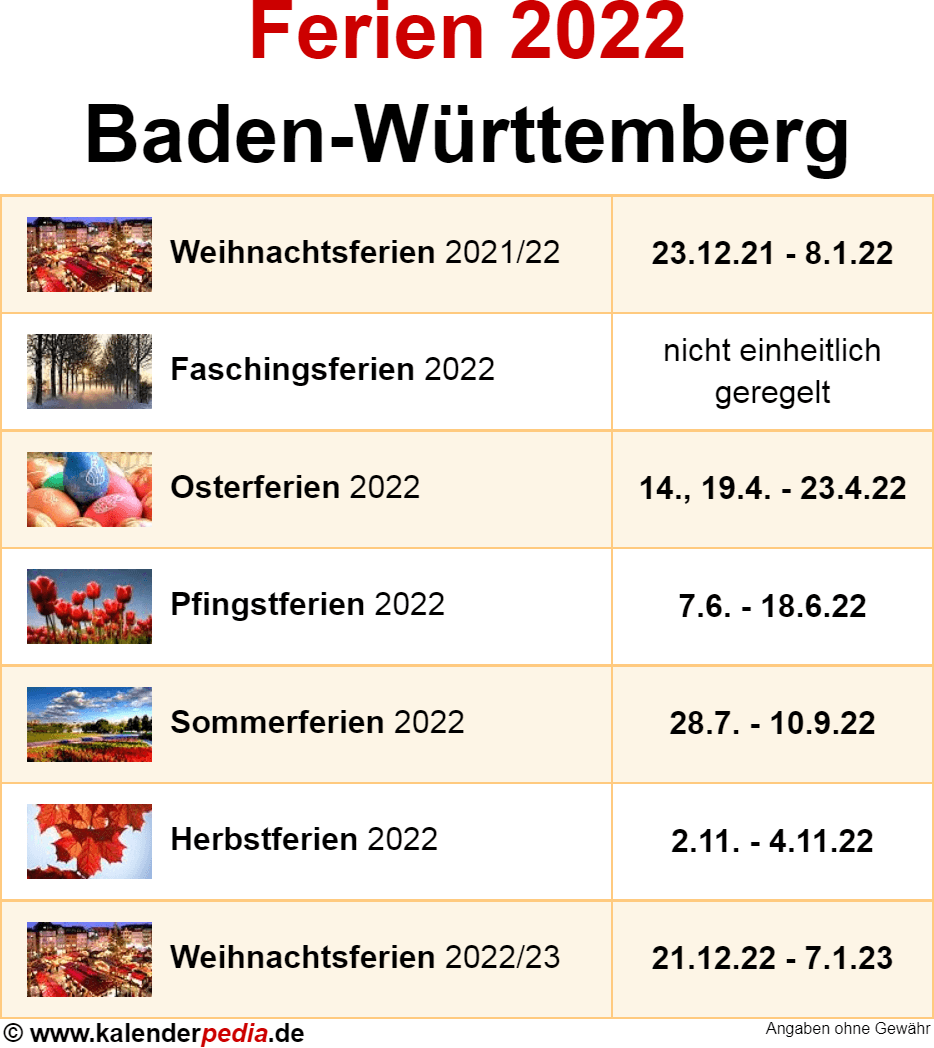 Ferien Baden W rttemberg 2022 bersicht Der Ferientermine Ferien Baden W rttemberg 2022 bersicht Der Ferientermine