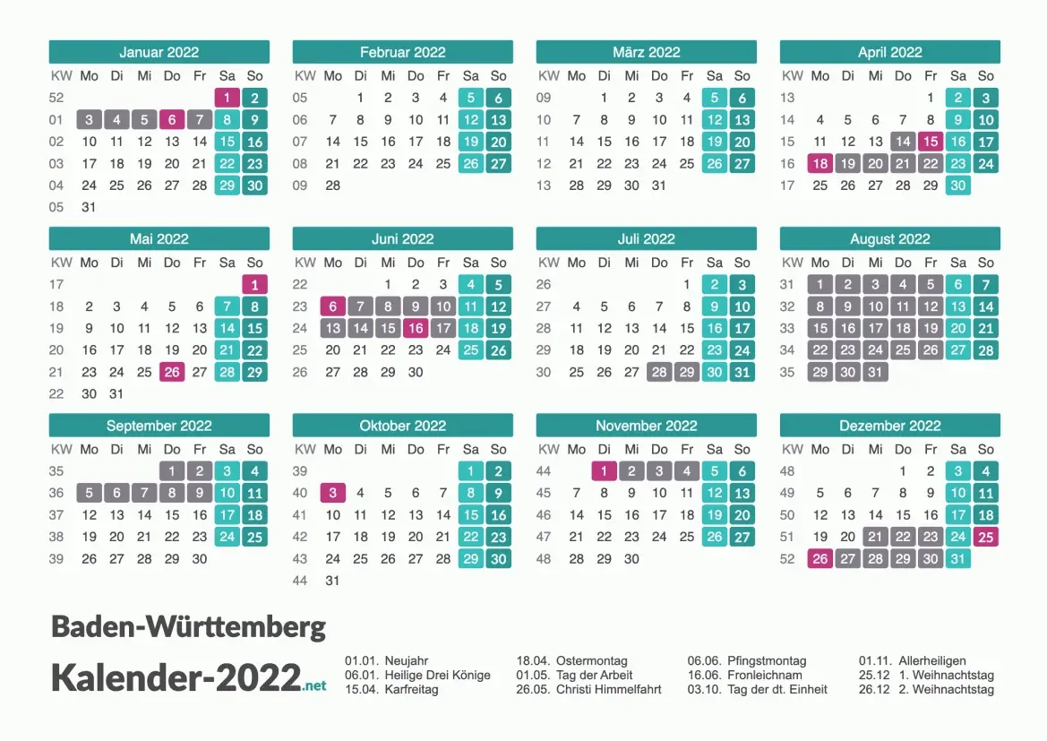 FERIEN Baden W rttemberg 2022 Ferienkalender bersicht FERIEN Baden W rttemberg 2022 Ferienkalender bersicht