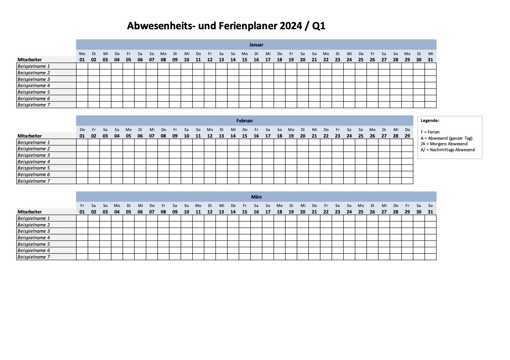 Ferienplaner 2024 Excel Kostenlos Downloaden