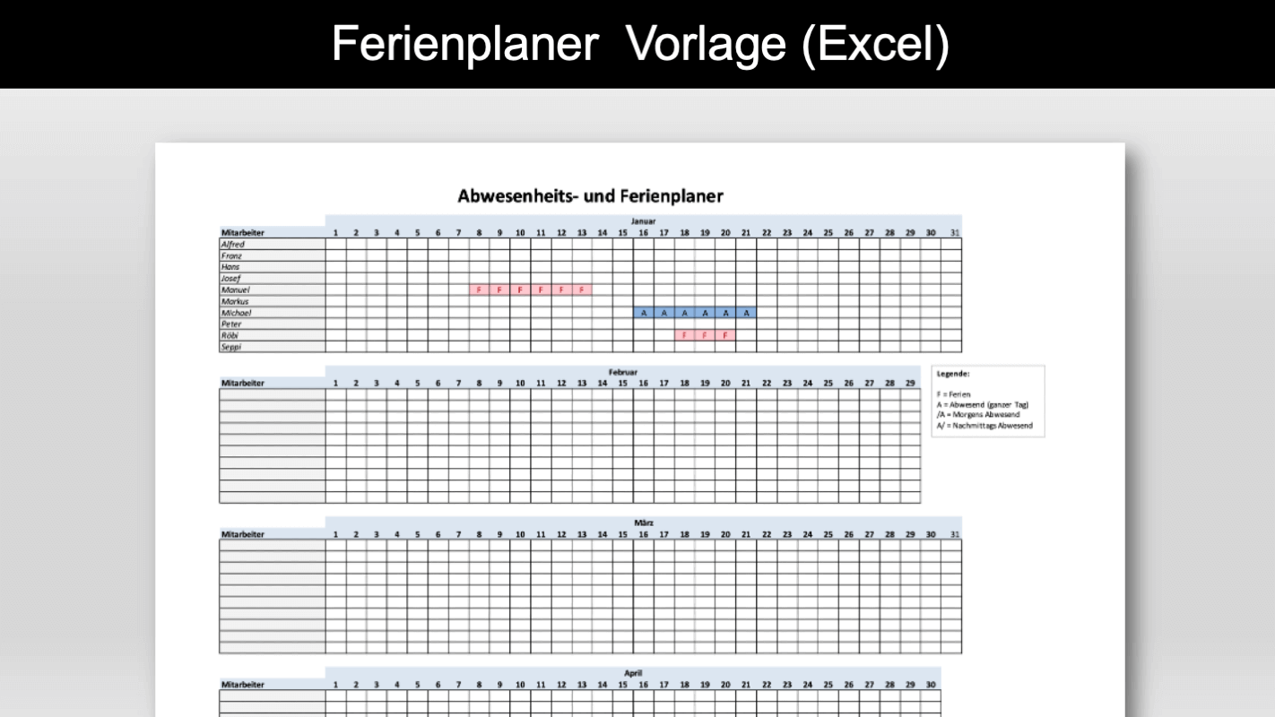 Ferienplaner 2025 Excel Vorlage Kostenlos Herunterladen