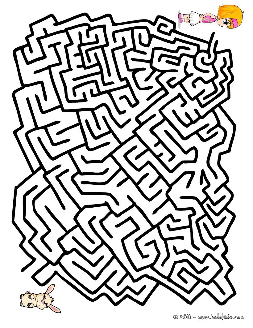 Finde Mein Haustier Leichtes Labyrinth Zum Ausdrucken Kostenlose Spiele De hellokids