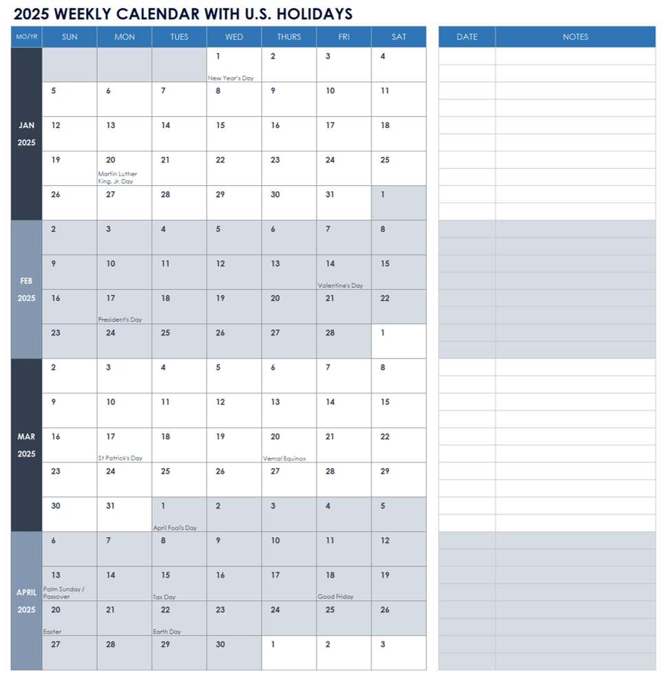 Excel Mini Kalender