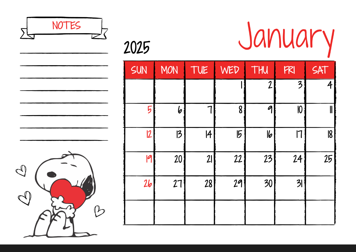 Kalender 2025 Print Selv