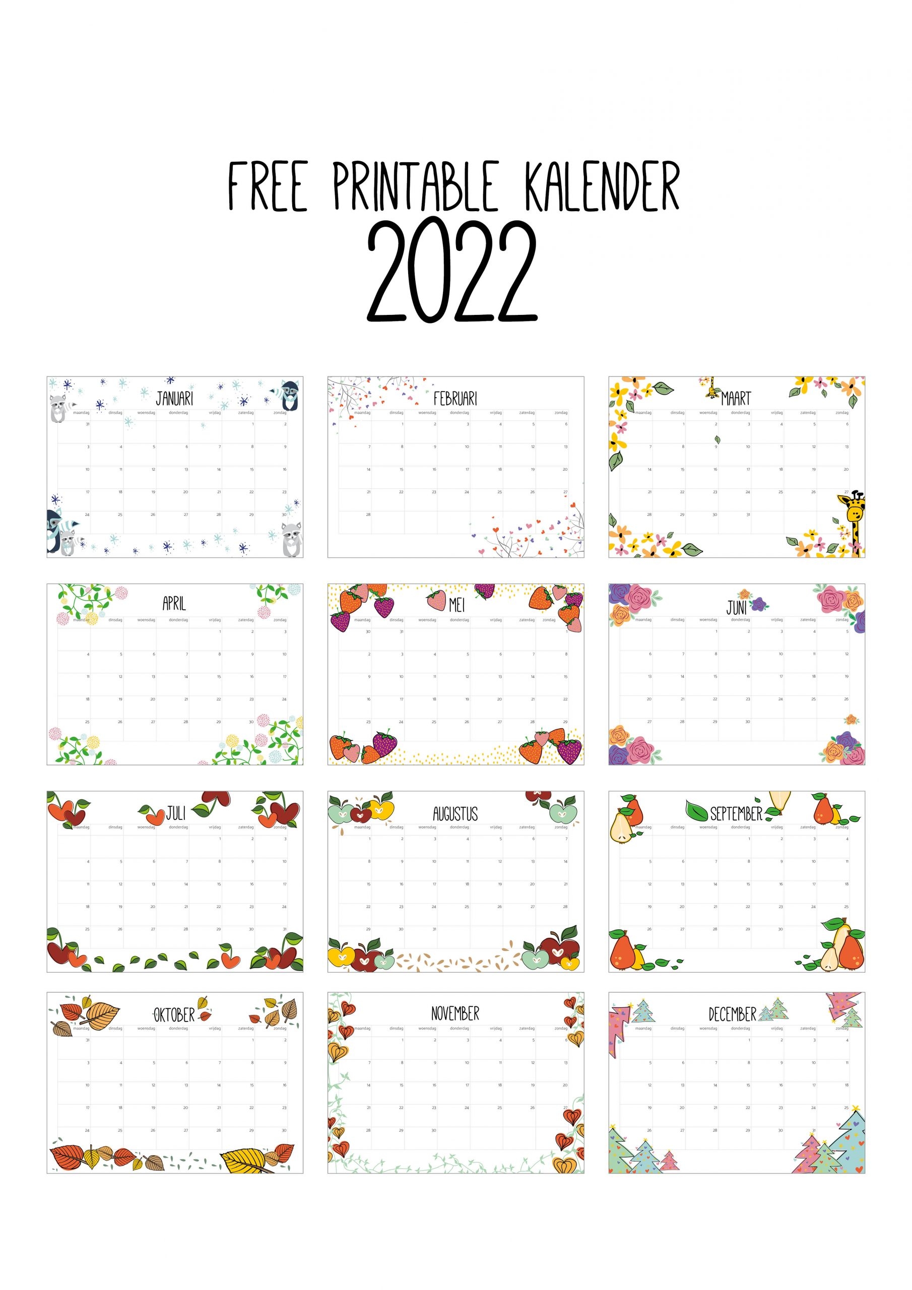 Free Printable Kalender 2022 Hip Hot Blogazine