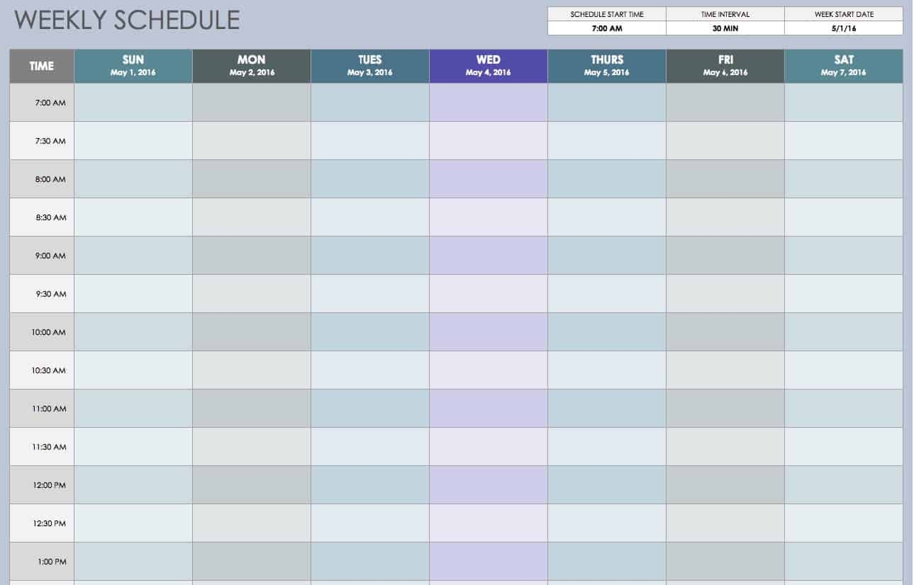 Excel Kalender Schema