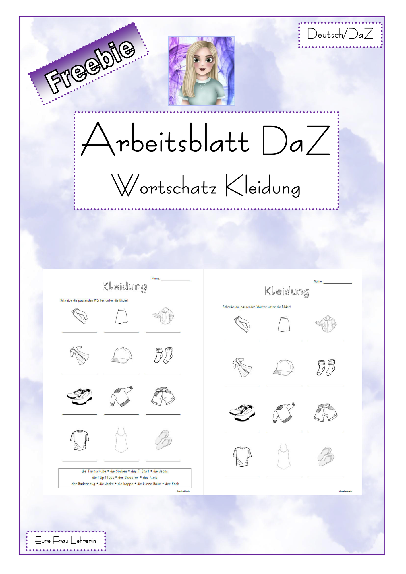DAF Kleidung Arbeitsblätter
