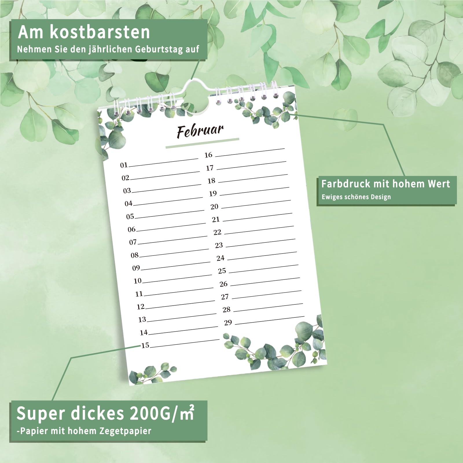 Wandkalender Ohne Wochentage