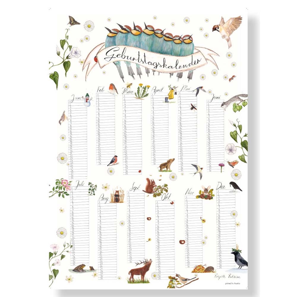 Geburtstagskalender A3 Zum Ausdrucken