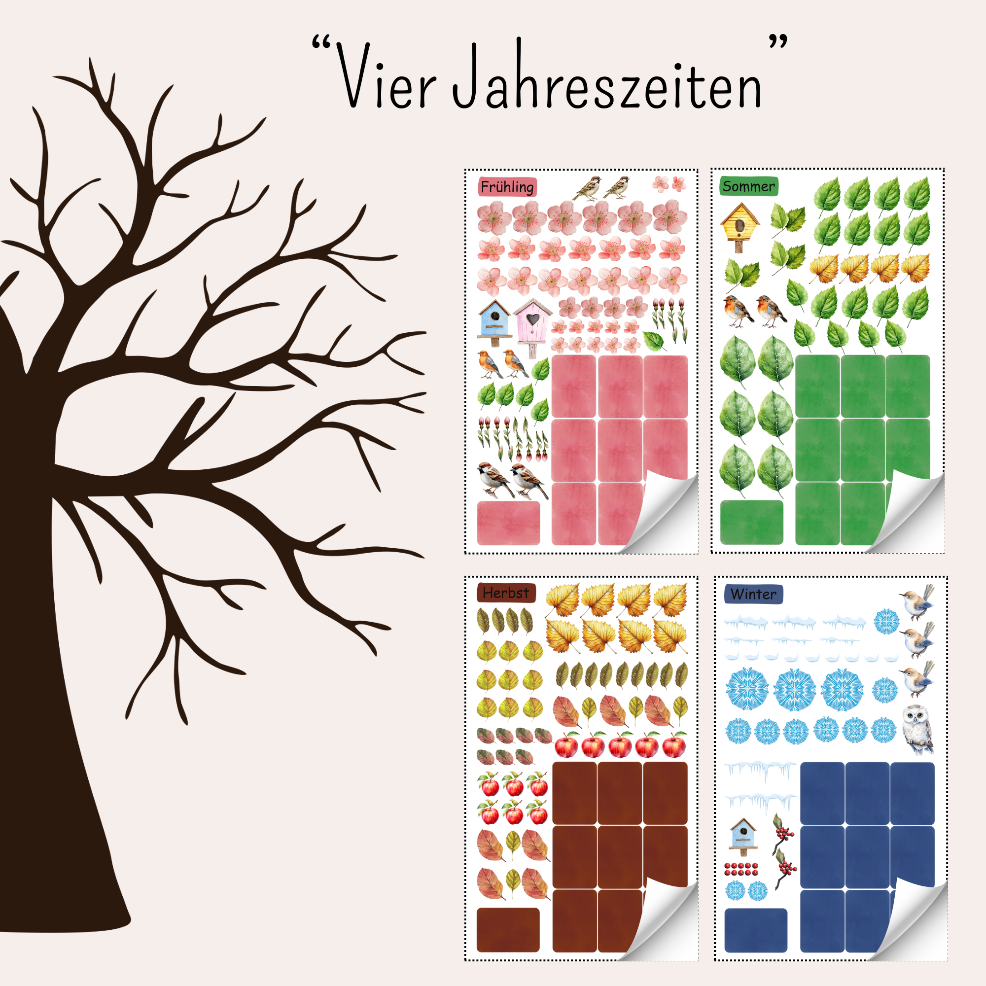Geburtstagskalender Kita 200cm 4 Jahreszeiten Baum Ohne Jahreszahl